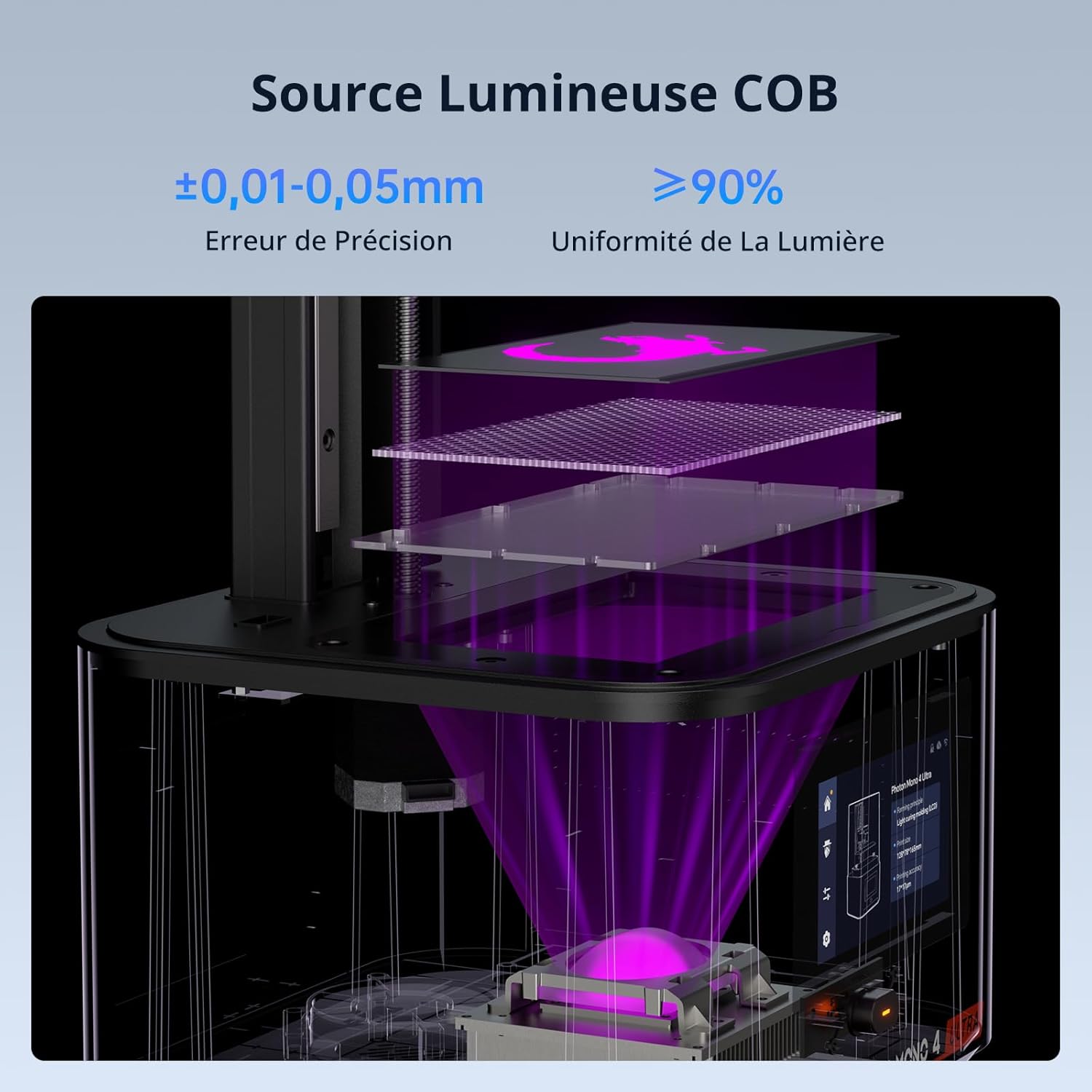 Imprimante 3D Anycubic Photon Mono 4 Ultra Résine – 6,04 pouces X 3,42 pouces X 6,49 pouces