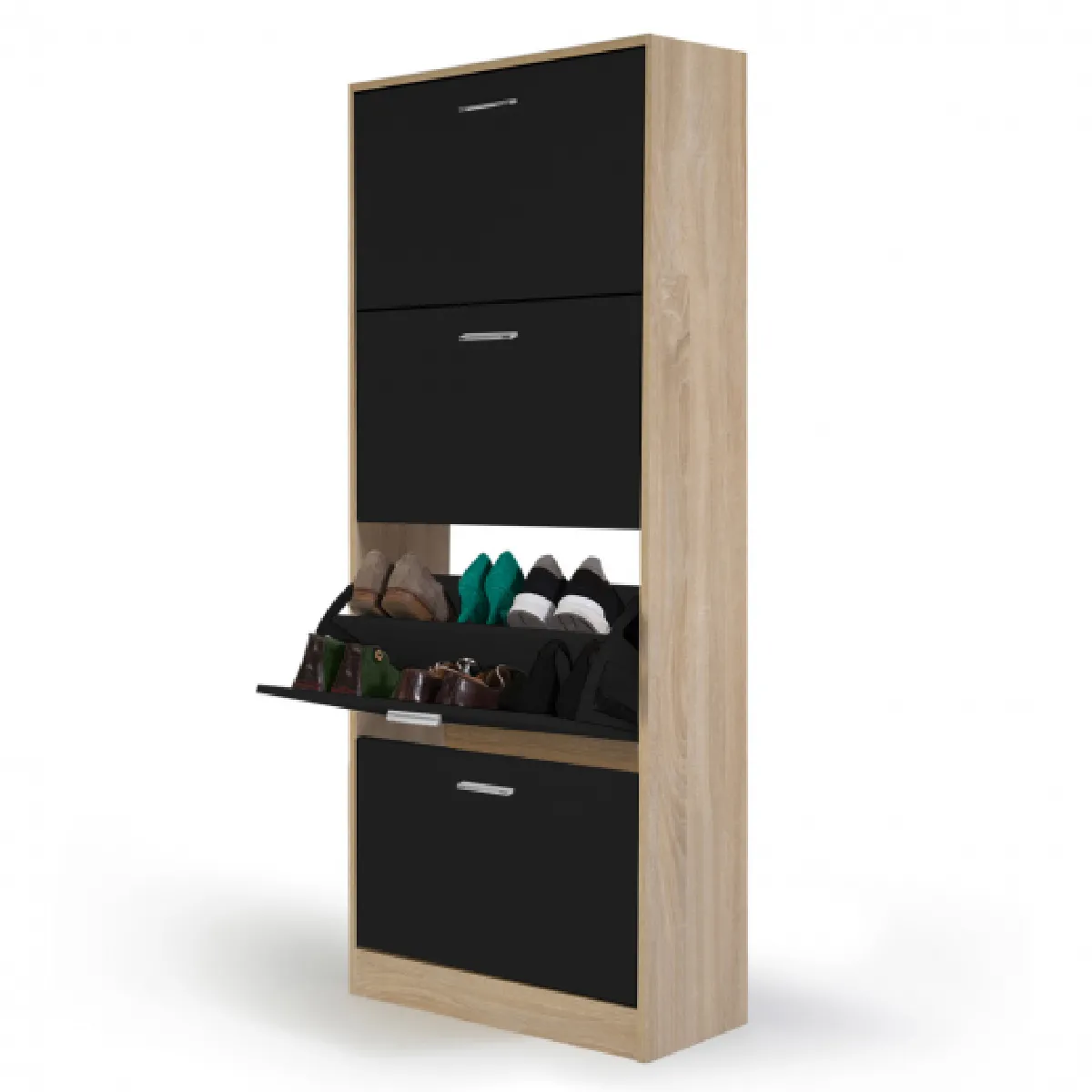 Idmarket MARKET KLARK imitation hêtre - 4 p noires