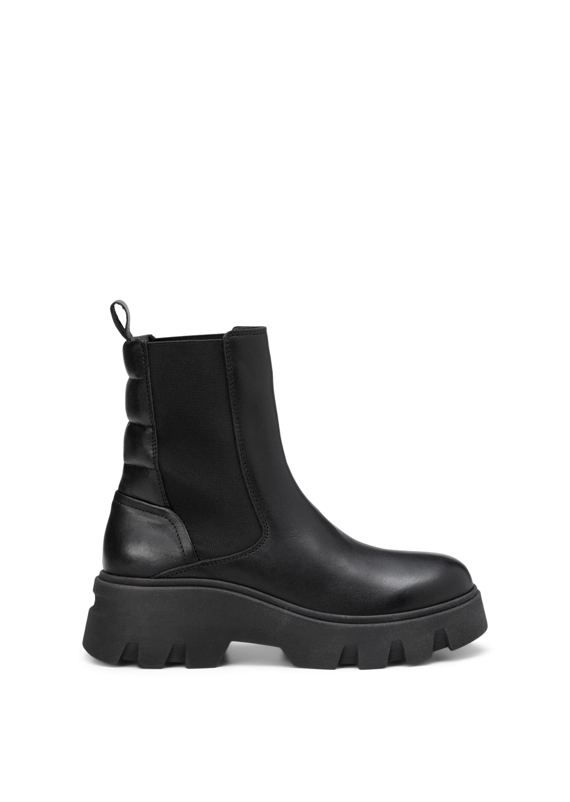 Hoher Chelsea-Boot mit rückseitigen Stepp-Details