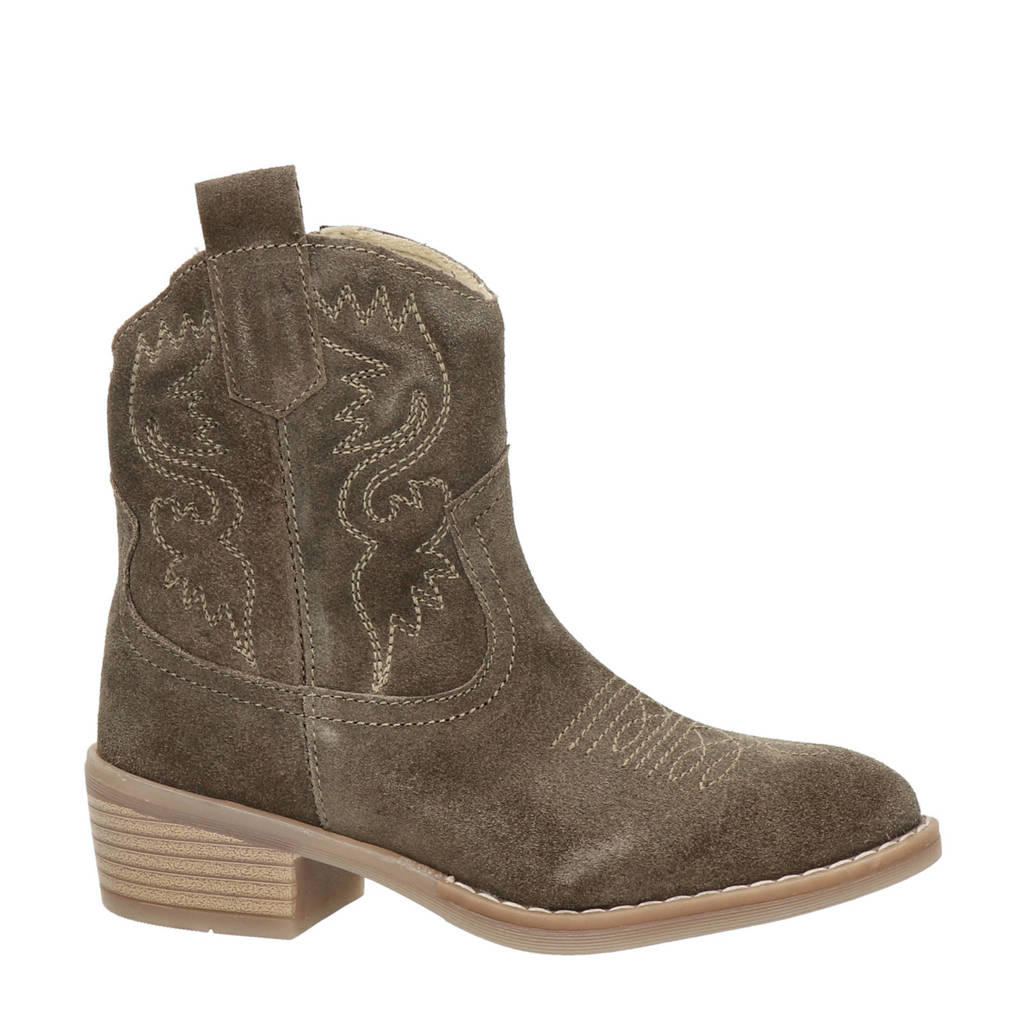 Nelson Kids suède cowboylaarzen taupe