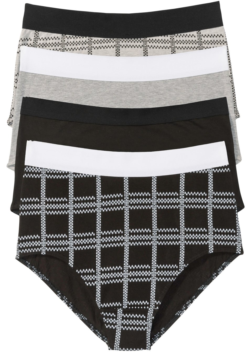 Lot de 4 slips taille haute coton