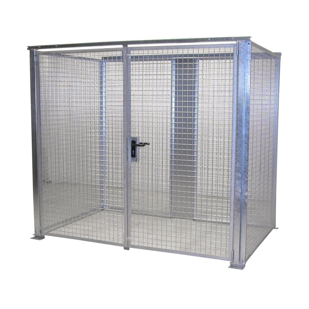 Bauer gasflessencontainer GFC-M3-DF, zonder dak, dubbele deur voor 60 gasflessen Ø 230 mm