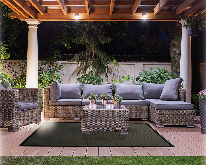 Tapis de terrasse textilène gris 120 x 180 cm