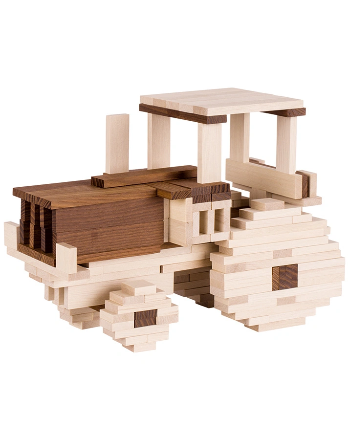 Bauklötze BAUSTEINE II NATUR 200-teilig aus Holz in natur/braun