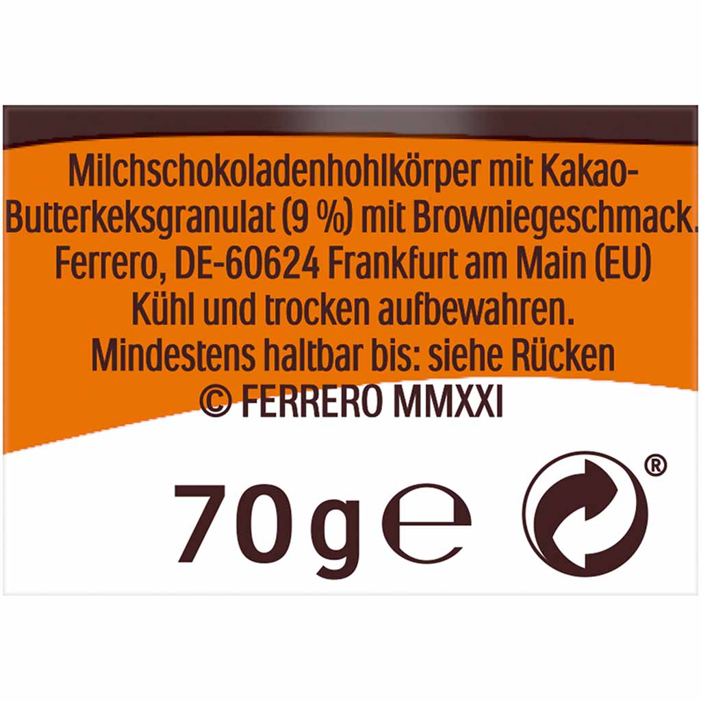 Ferrero Küsschen Weihnachtsmann Brownie Style 18x70g=1260g MHD:20.4.25