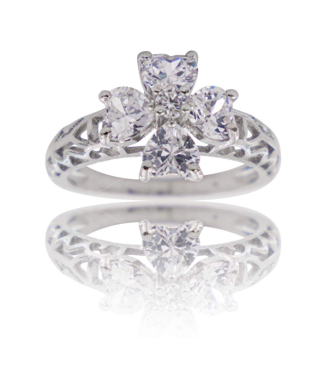 Coffret Bague Femme Rhodium Fleur SYMIA