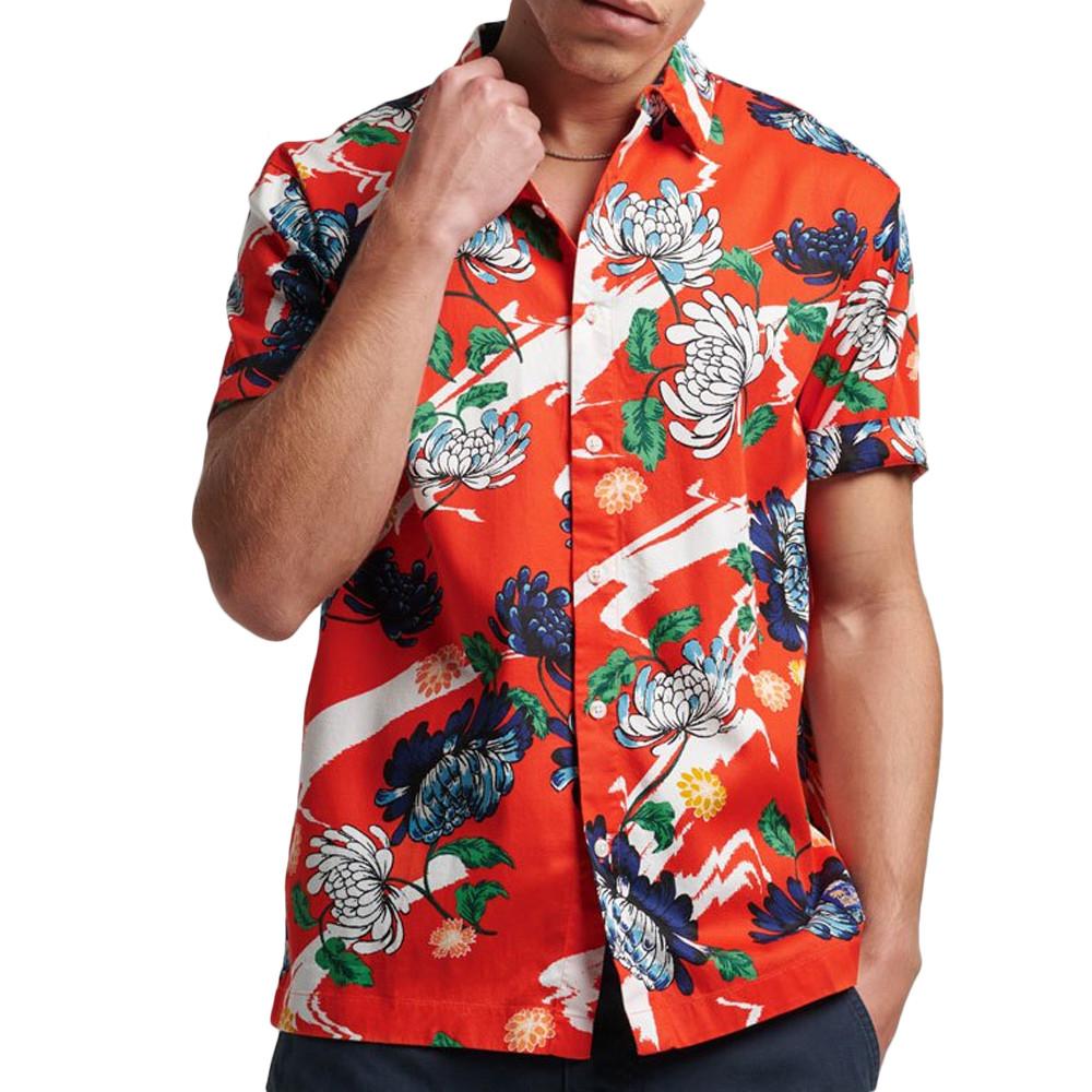 Superdry Chemisette Manches Courtes Rouge Homme Superdry Vintage Hawaiian