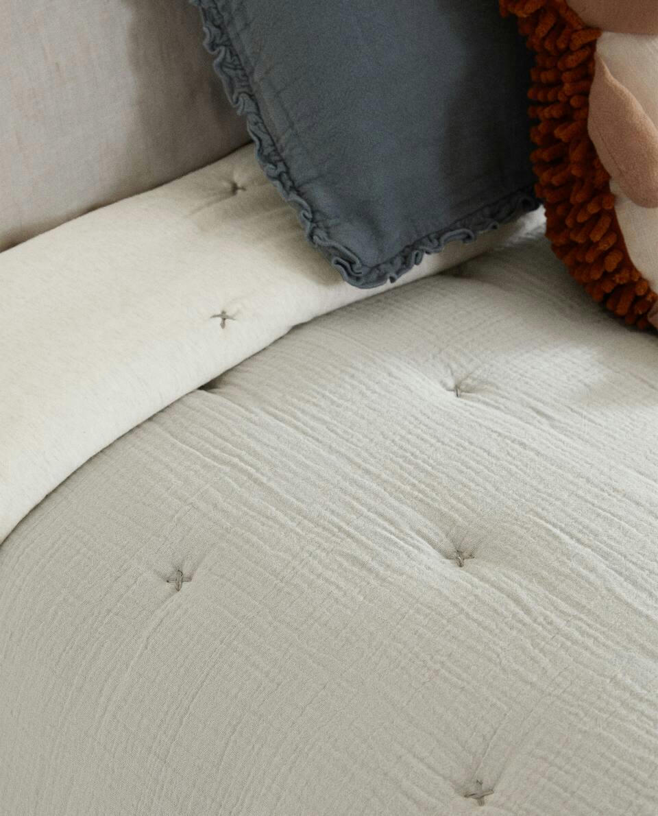 EDREDOM DE CHIFFON E MALHA DE ALGODÃO