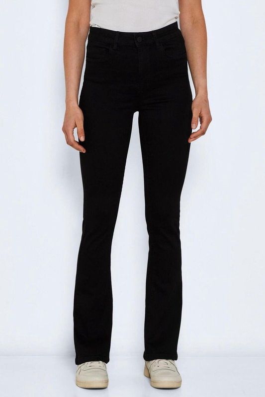 Jeans - Hoge Taille - Uitlopend - Rekbaar - Zwart - Katoenmix