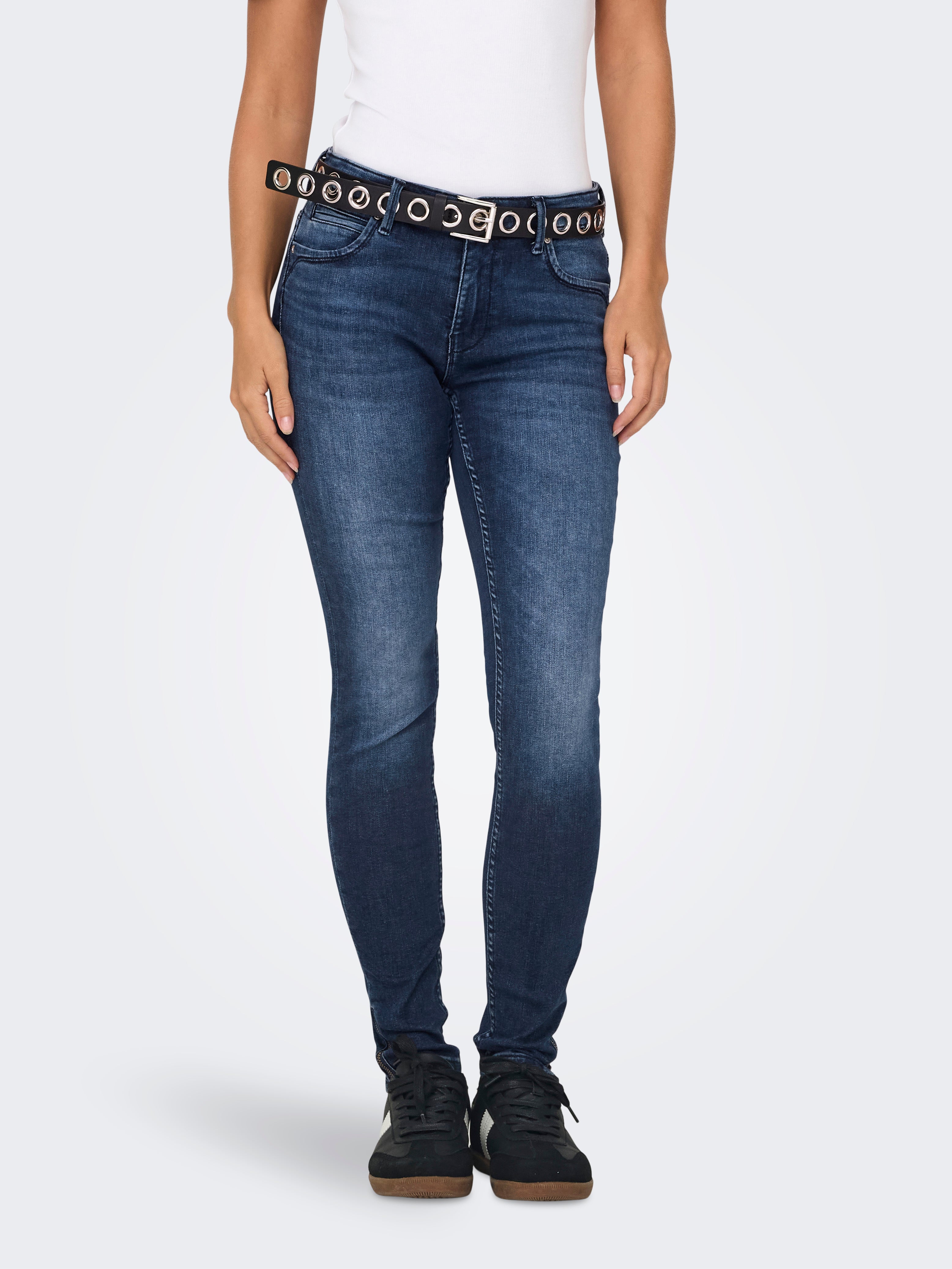 ONLKENDELL Mittlere Taille Skinny Fit Jeans Dark Blue Denim