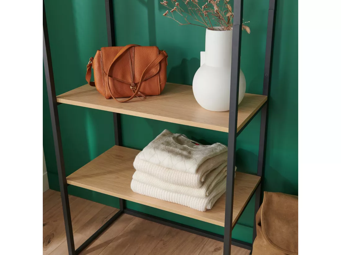 Portant vêtements bois et métal L70 x H200 cm ASHTON