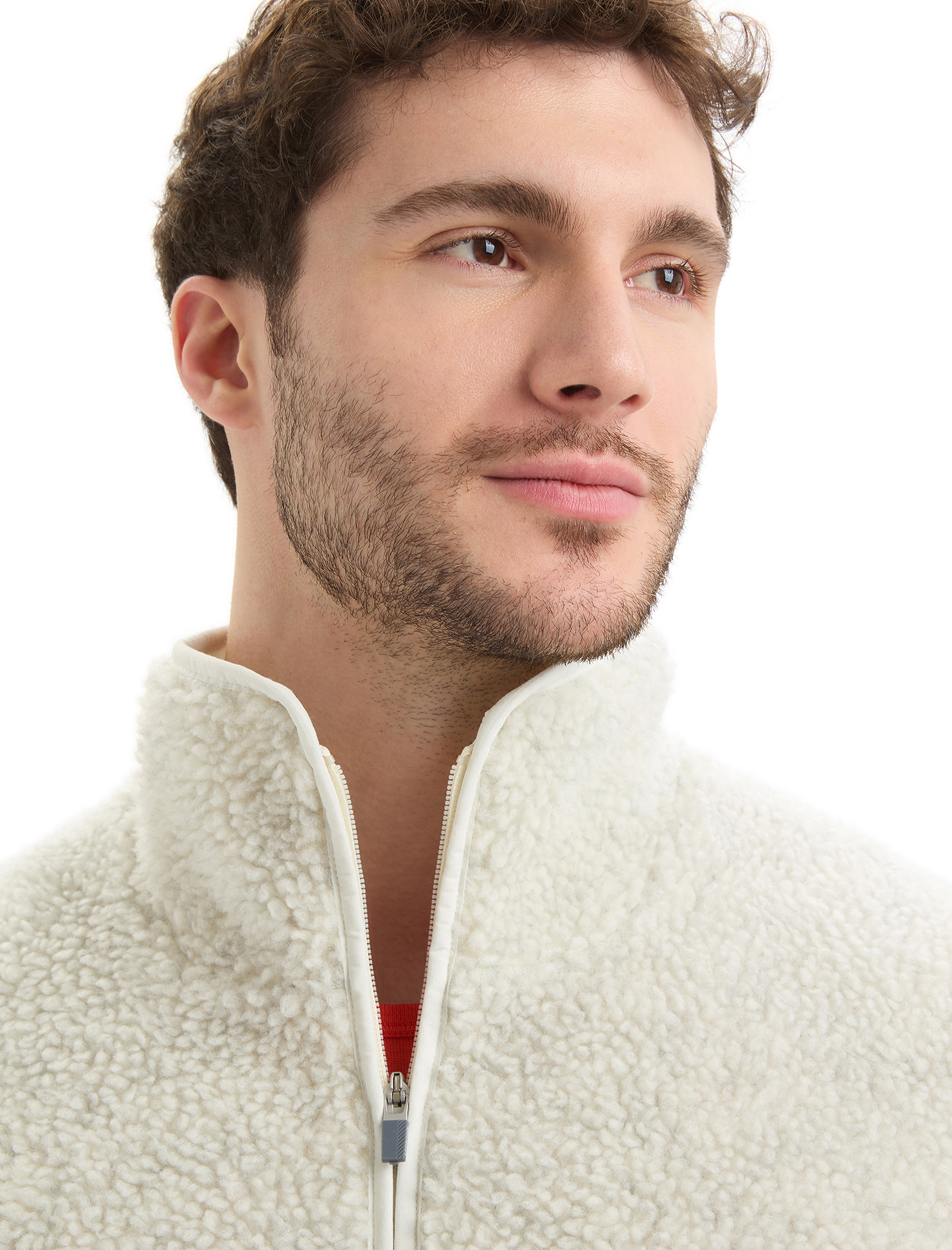 RealFleece Merino High Pile Vest Herre Ecru Heather/Snow