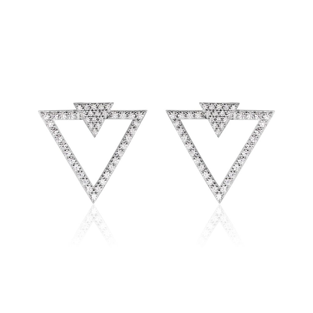 Boucles D'oreilles Pendantes Sauge Argent Blanc Oxyde