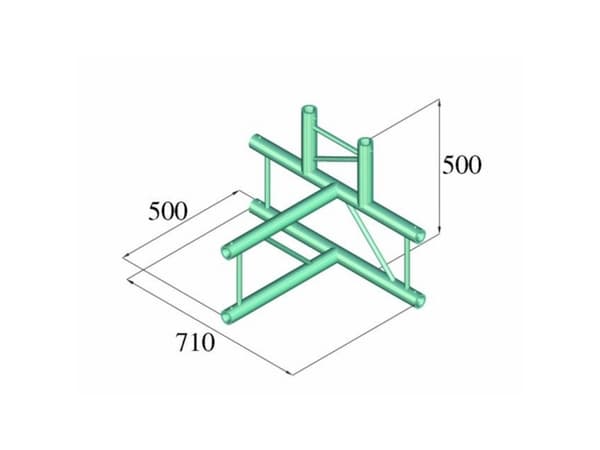 Alutruss BILOCK BQ2-PAT42V 2-punkts traverse 4-vejs-hjørne 90 °