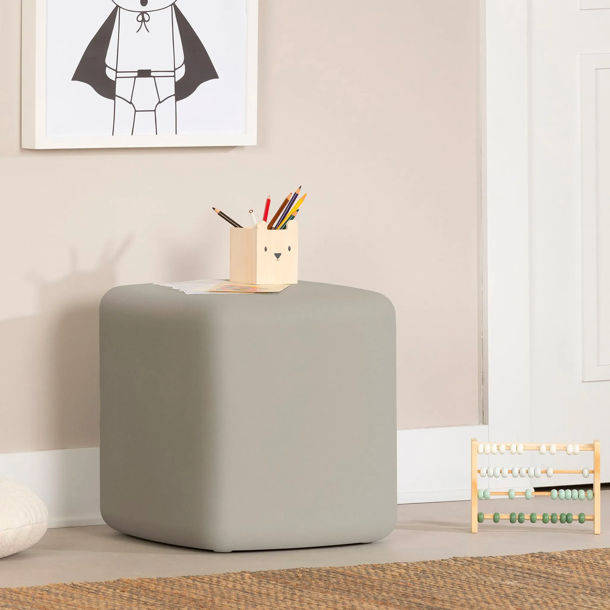 South Shore Table de Nuit  Tabouret pour Enfants - Sweedi Greige