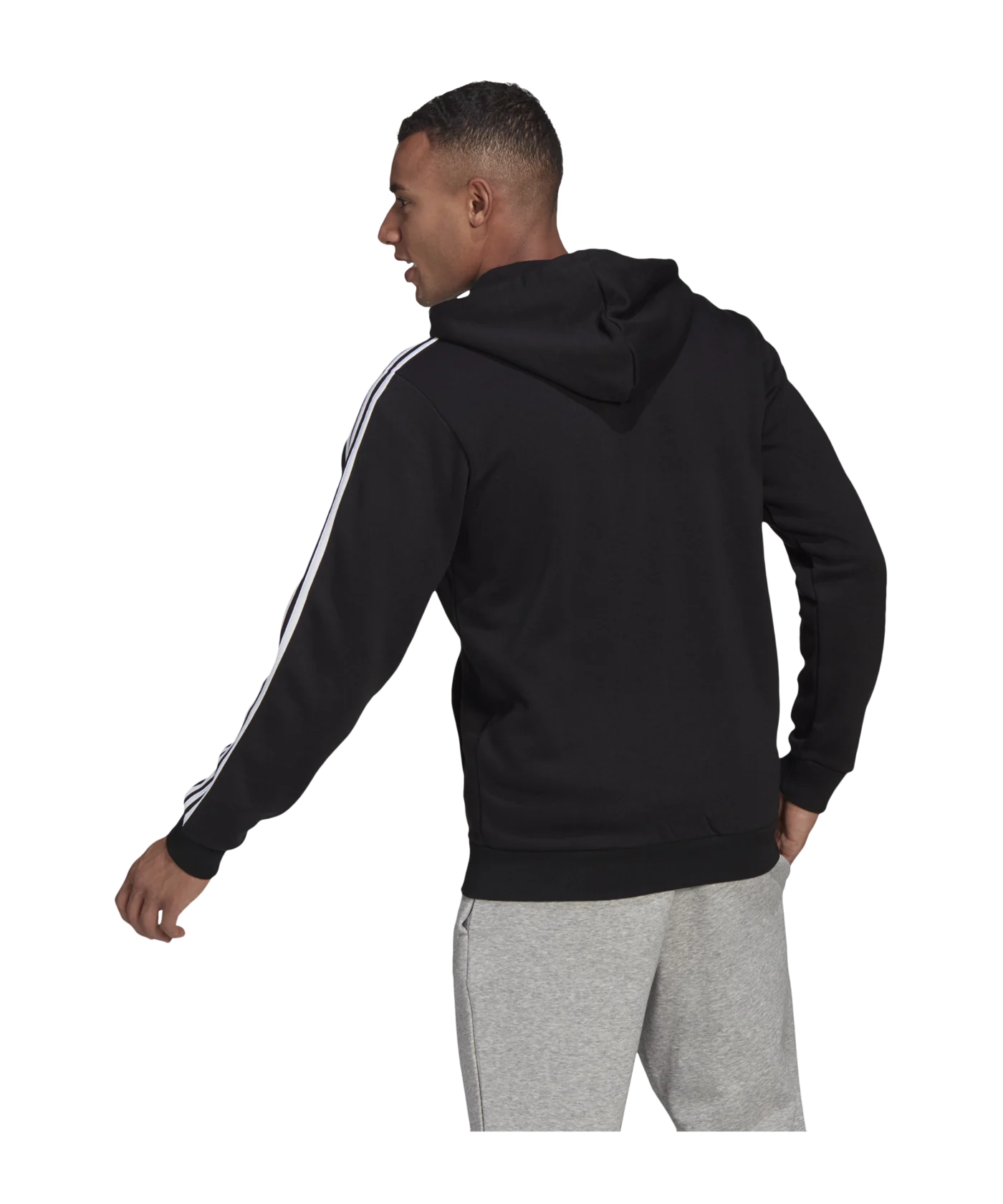 adidas Essentials Kapuzenjacke Schwarz Weiss
