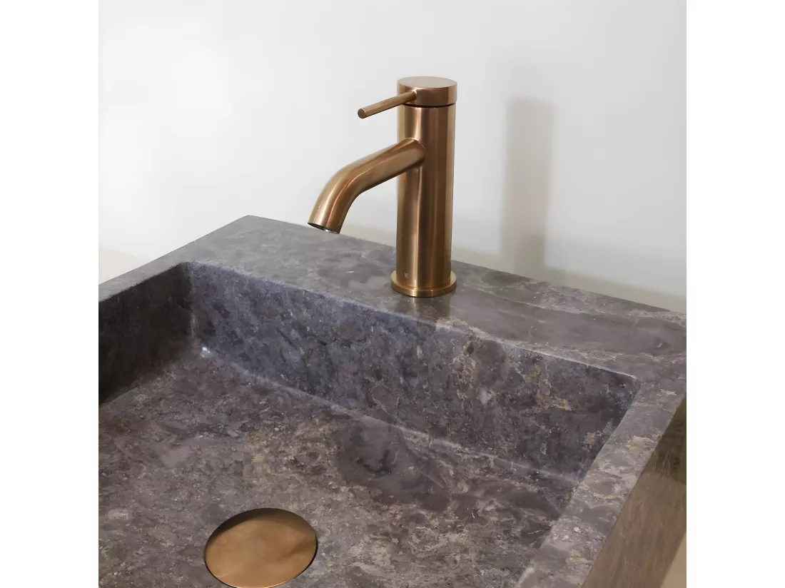 Lollipop mitigeur lavabo bas cuivre brossé - Essebagno