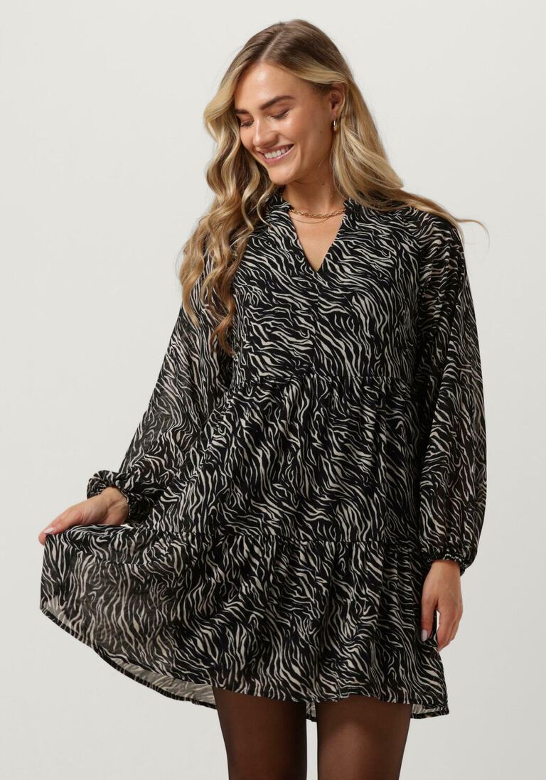 OBJECT zwarte object mini jurk objmila gia l/s dress