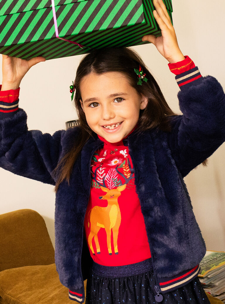 Sous-pull ruby imprimé biche pour fille
