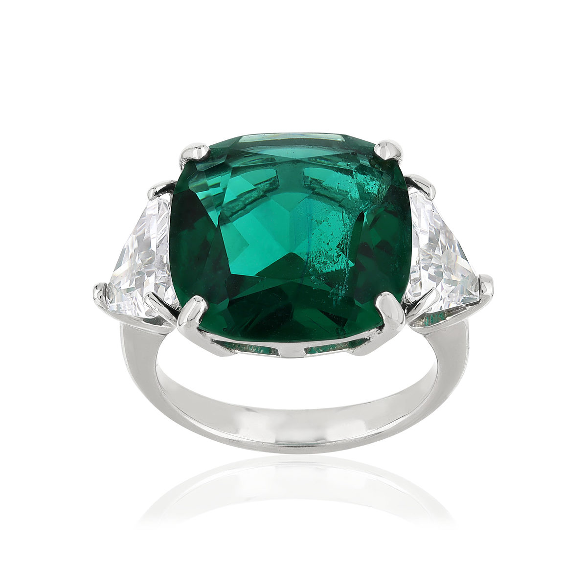 Bague argent 925 cristal vert zirconias