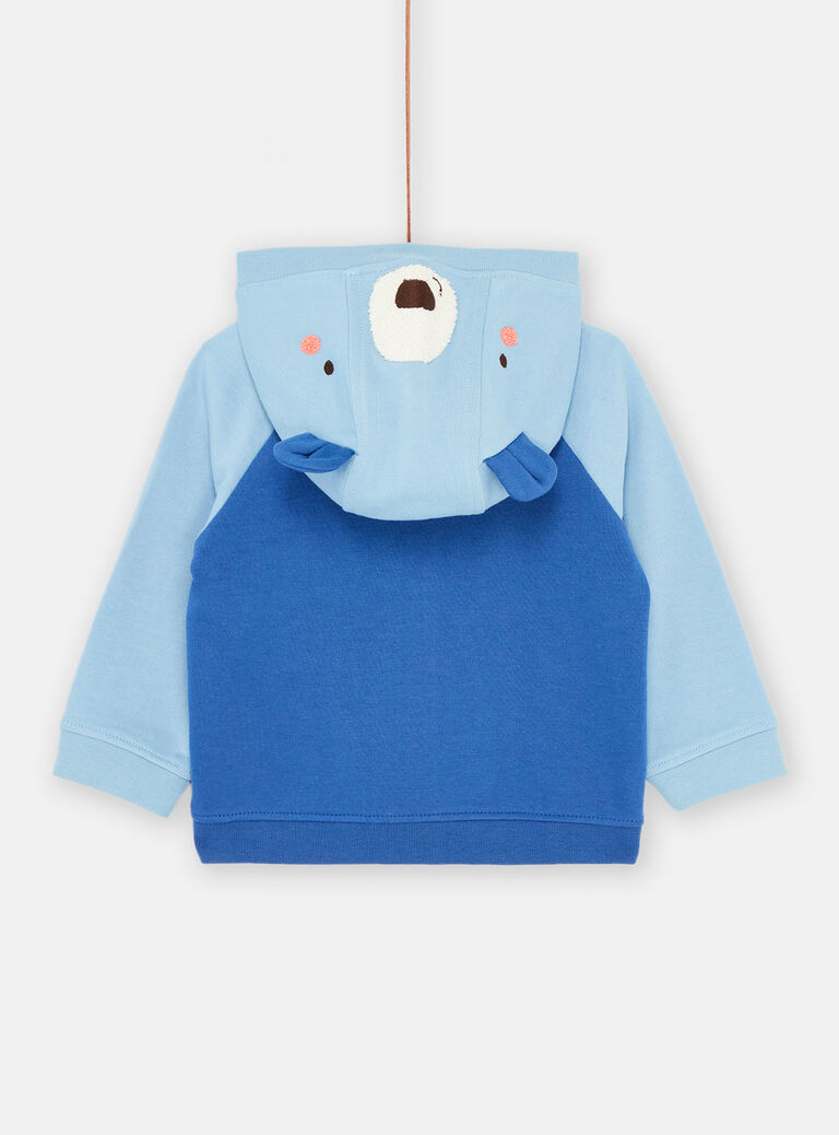 Gilet bleu à motifs voitures et tête d'animal pour bébé garçon