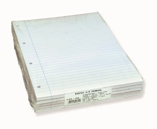 Blok A4 Bantex standard, linjeret, hullet - (5 stk.)