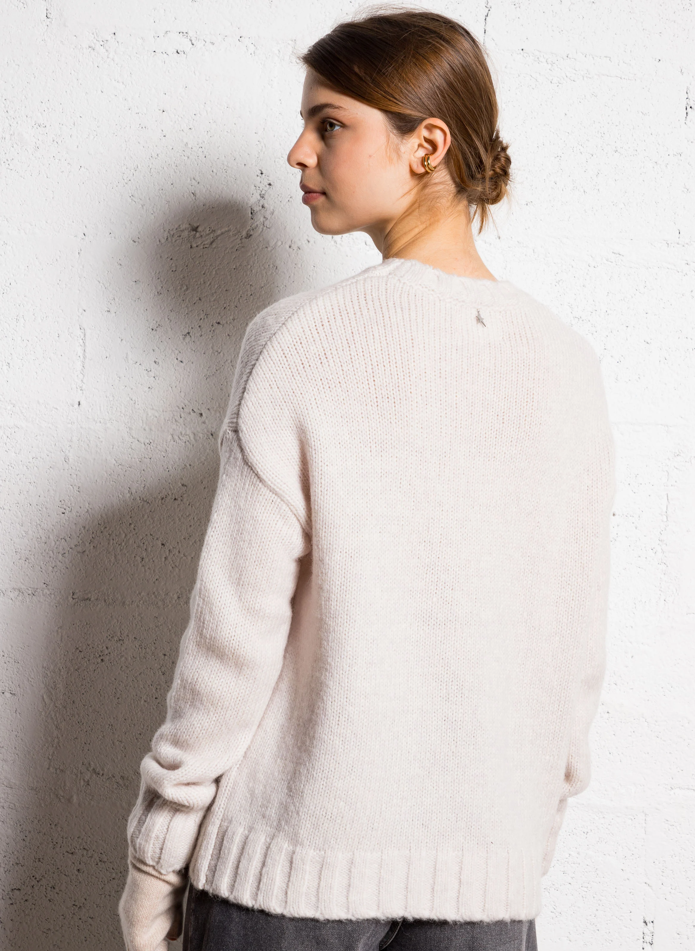 MALUCIA - Pull oversize en laine mélangée | Beige