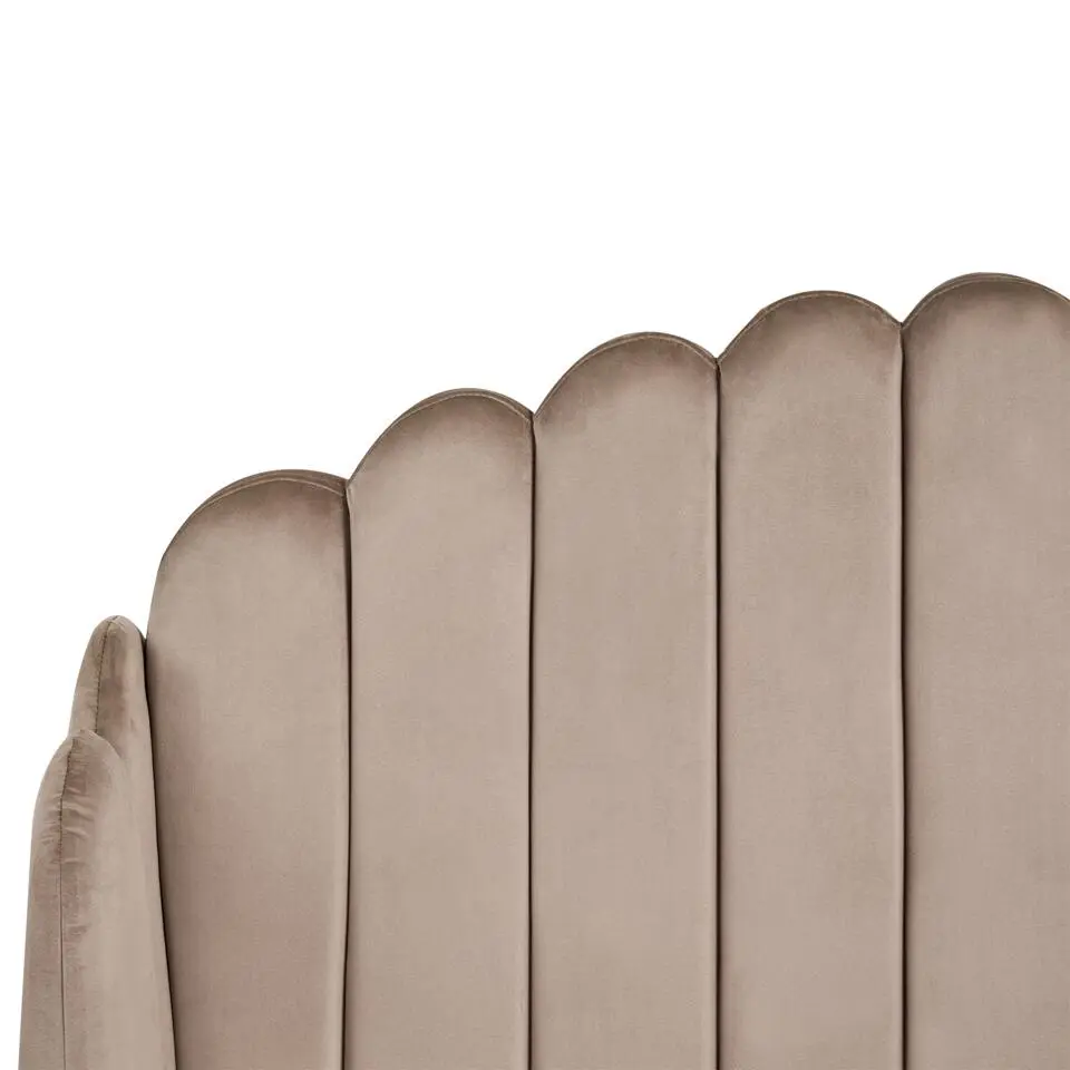 AMBILLOU - Bed - Taupe - 120 x 200 cm - Fluweel