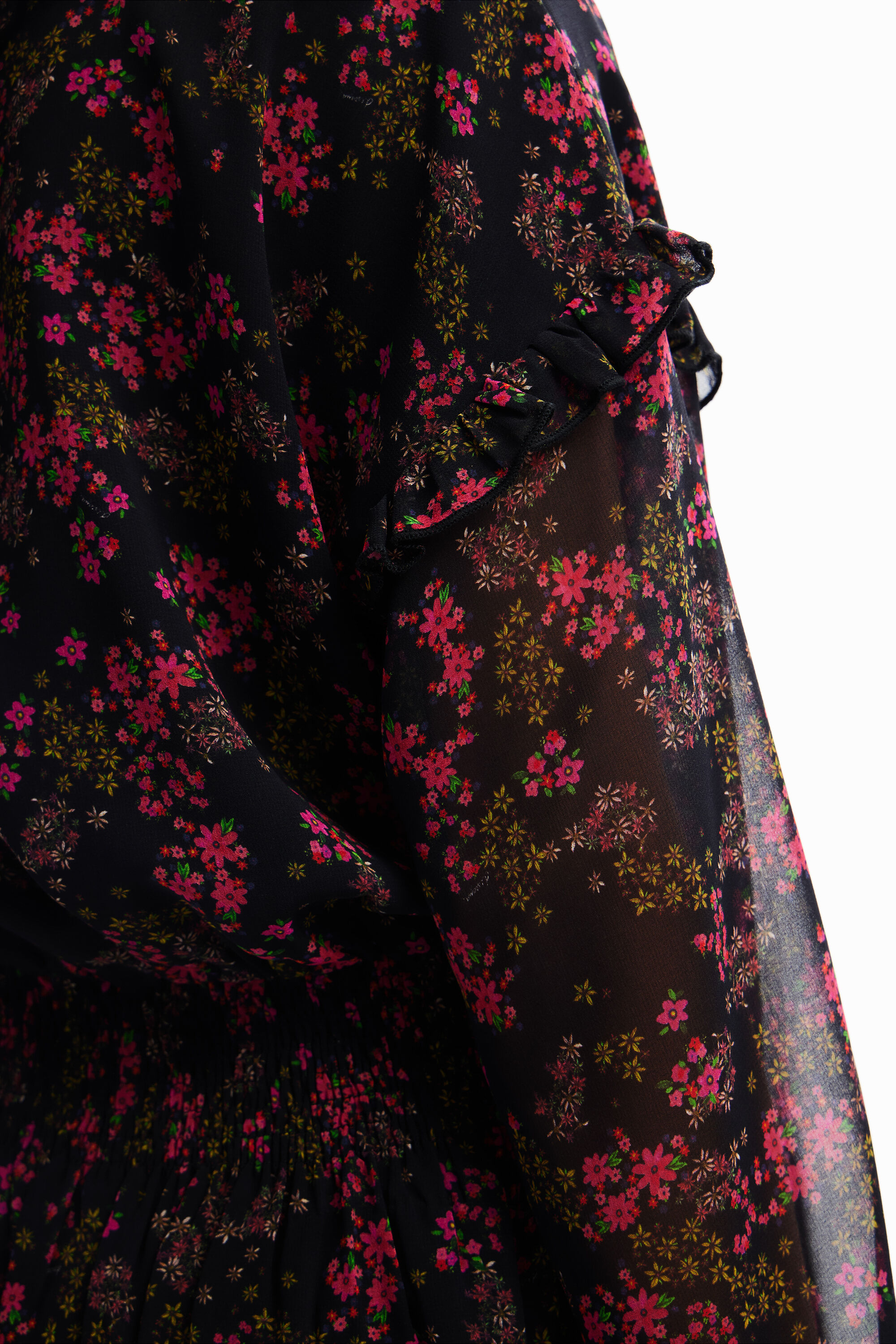 Robe courte gaze fleurs