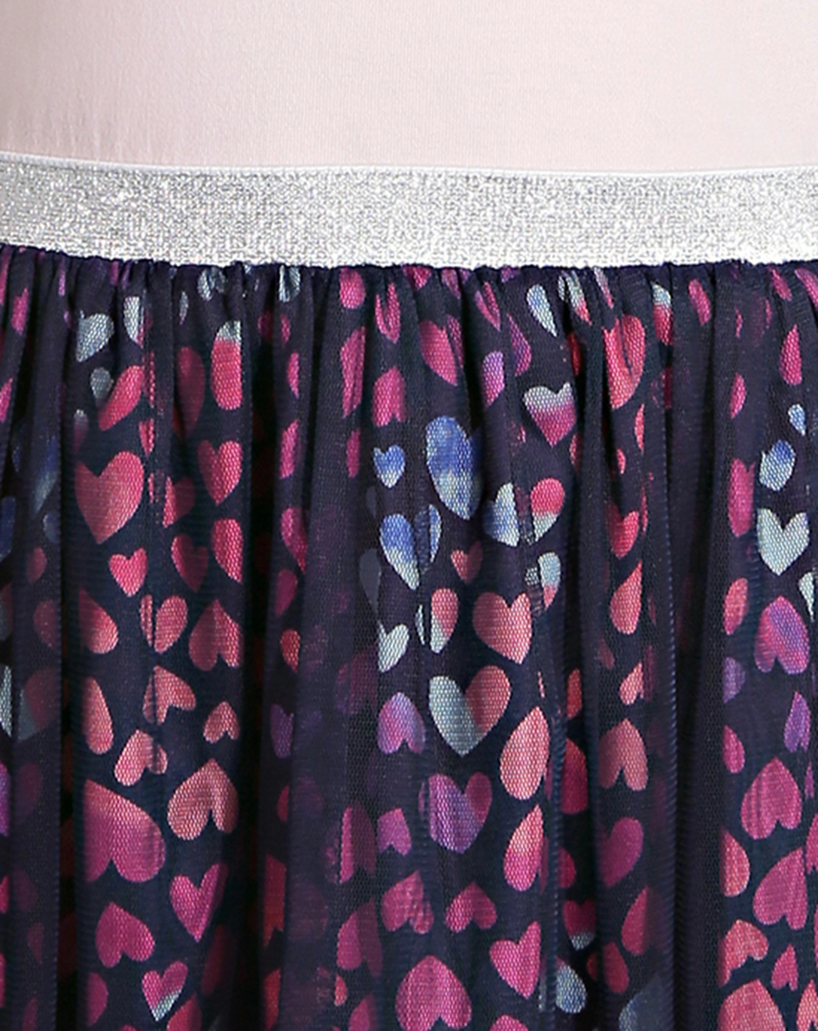 Kurzarm-Kleid PAILLETTEN HEARTS in rose