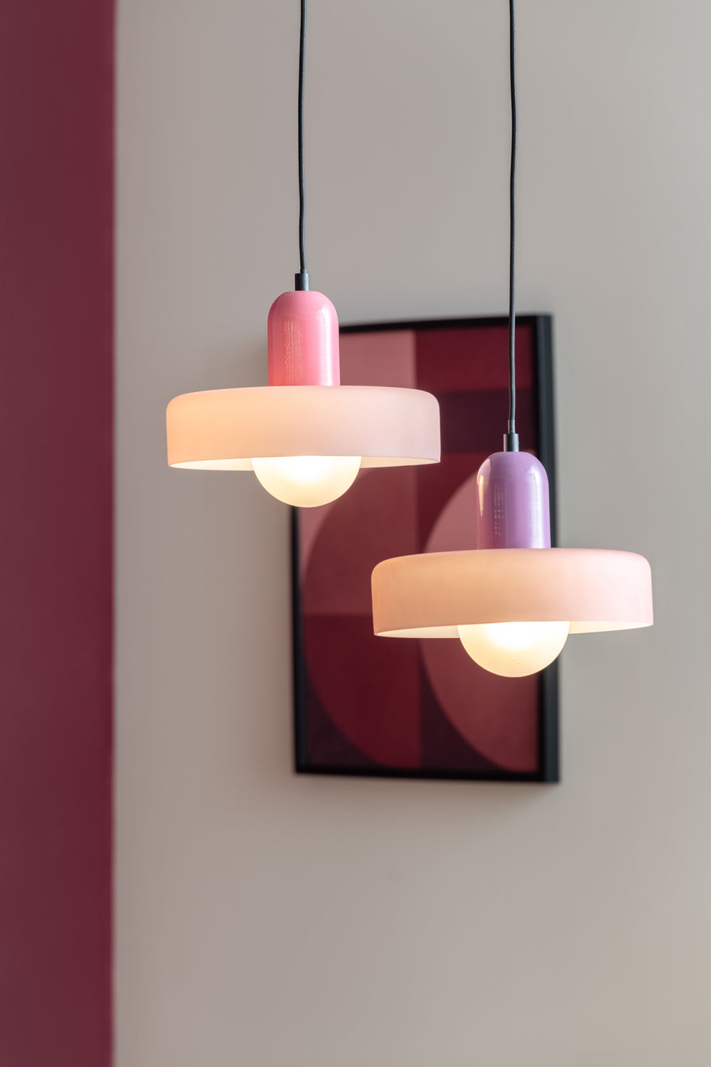Leitmotiv - Hanglamp Opaco Grato - Rose tan & soft pink