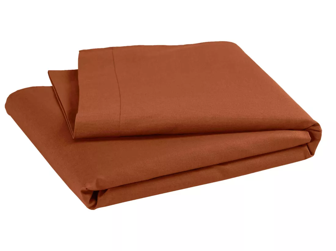 Drap plat bébé coton bio 118x180 rouille
