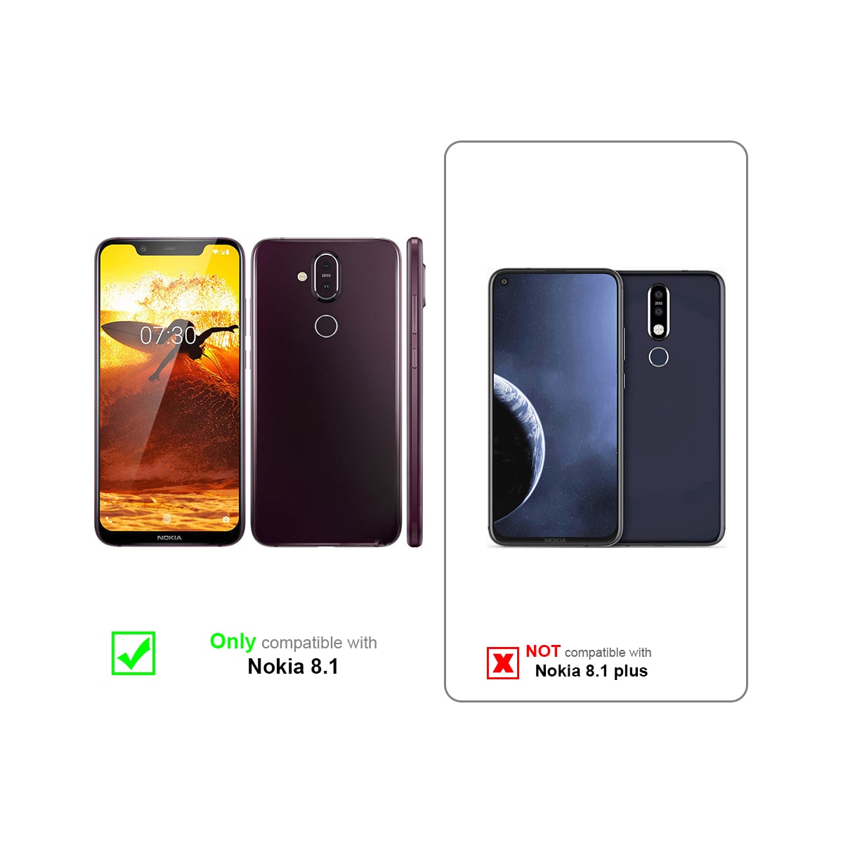Nokia 8.1 Skjermbeskytter Skärmskydd