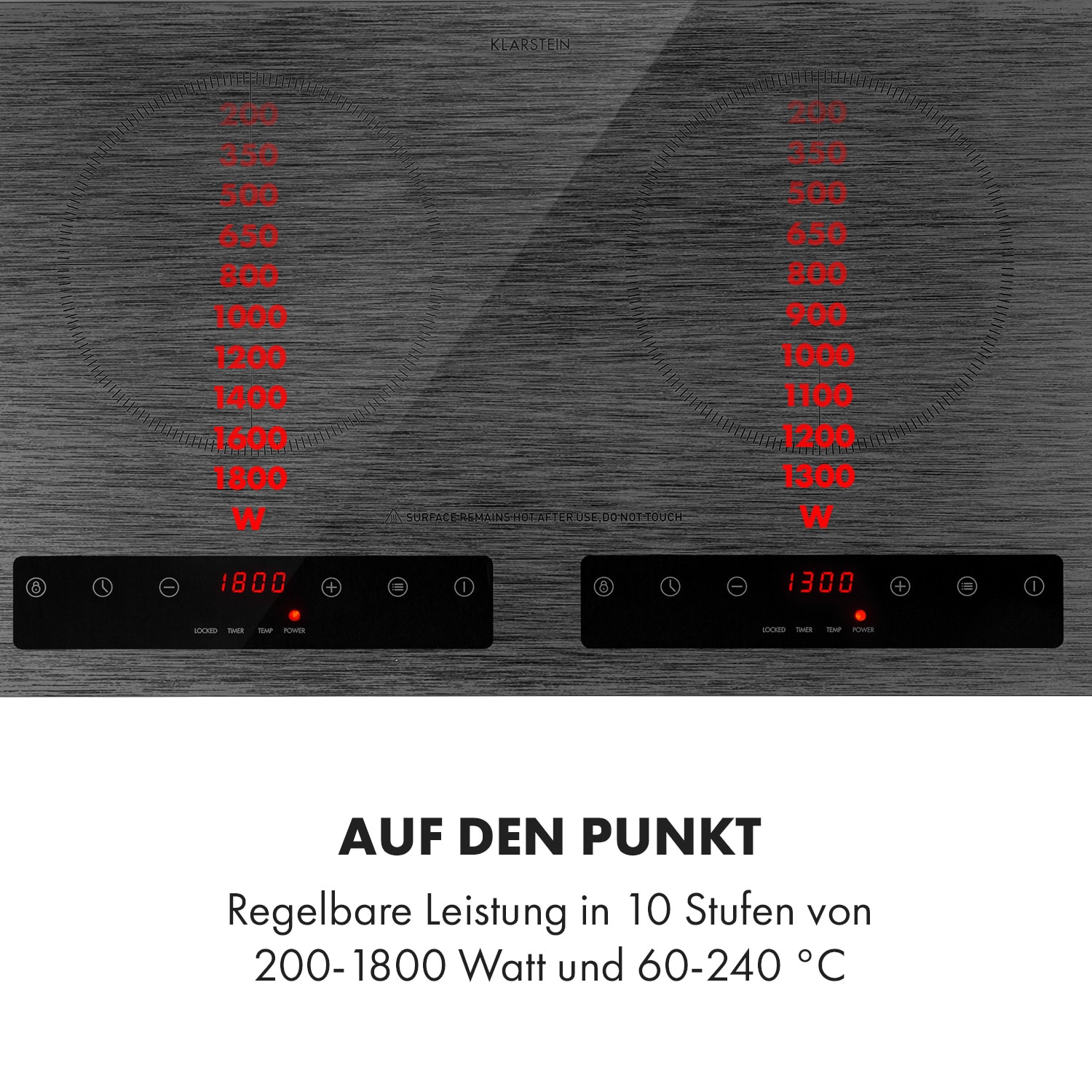 Varicook Steel Induktionskochfeld 3100W 10 Leistungsstufen Topfsensor