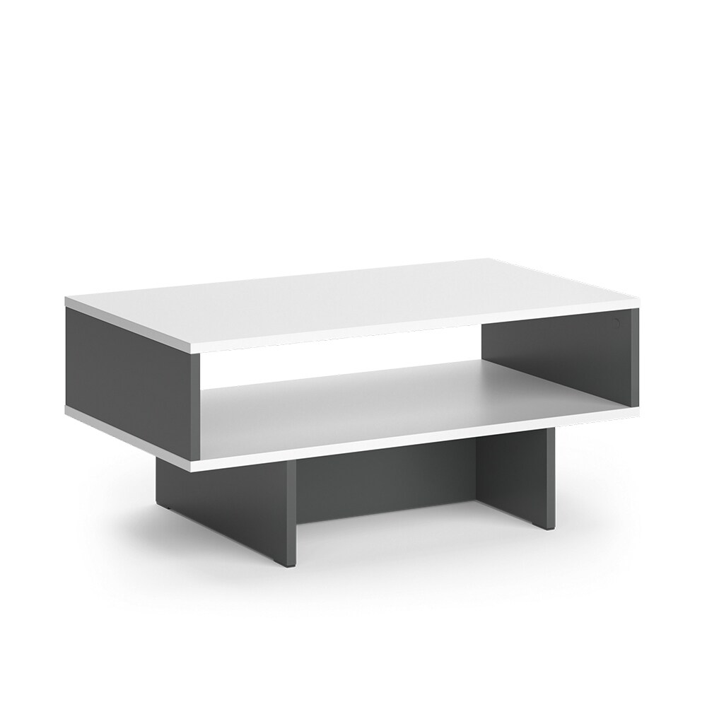 Vicco Couchtisch Josef Anthrazit Weiß 80 x 35 cm Wohnzimmertisch mit Regal modern