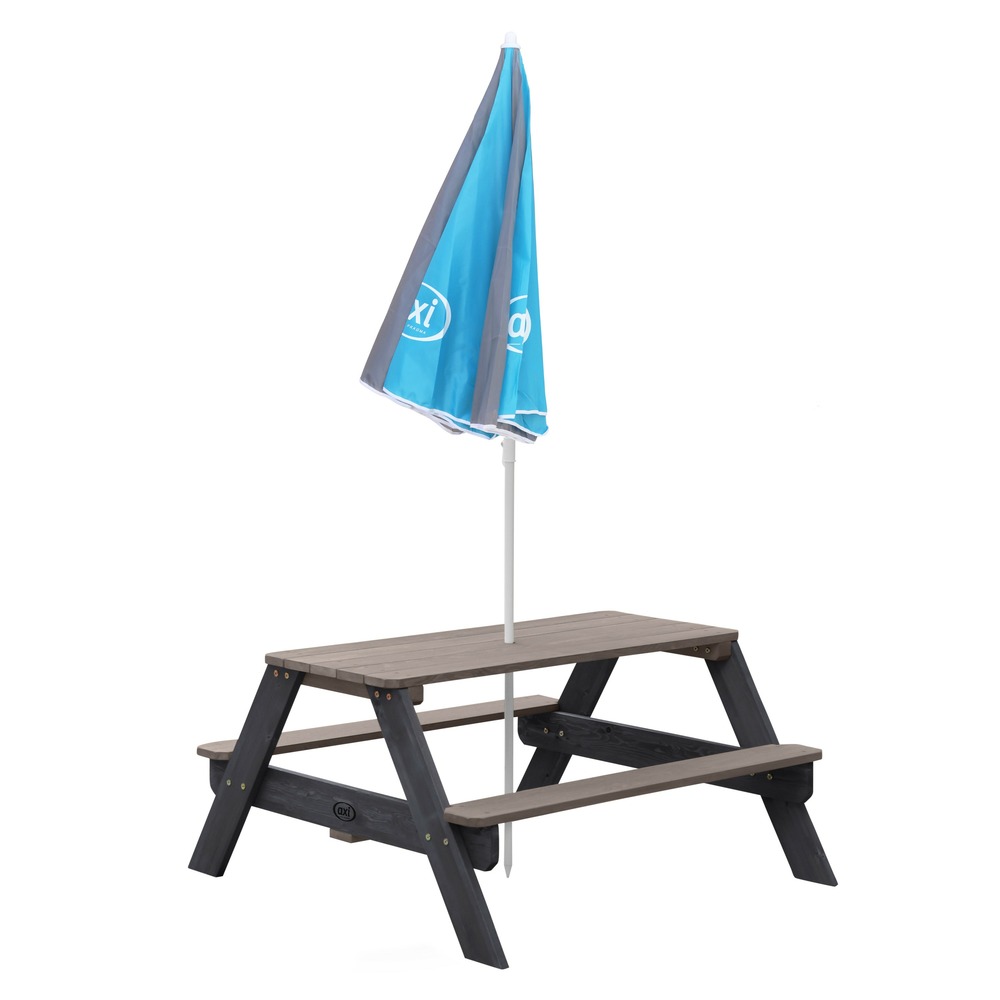 Axi nick table pique nique avec parasol anthracite / gris