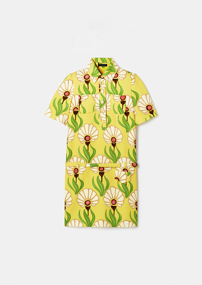 Robe Rivagejaune à motif fleurs