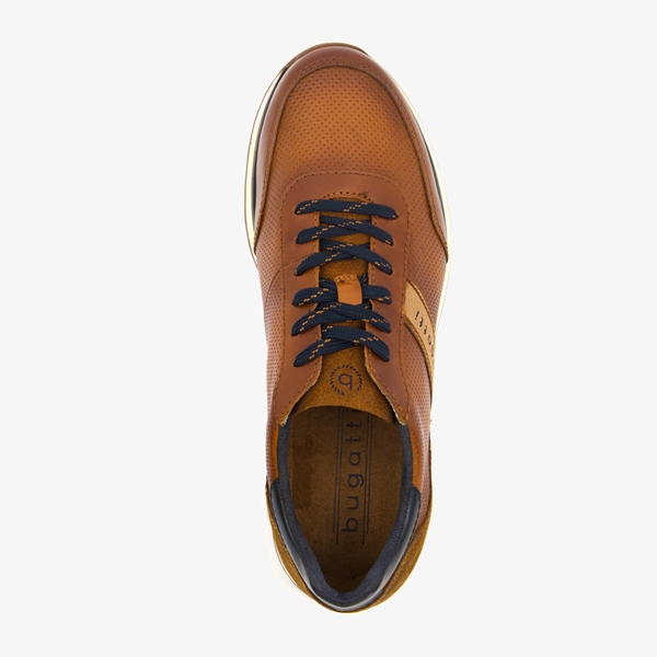 Bugatti leren heren sneakers bruin/cognac
