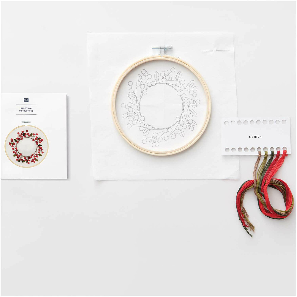 Kit broderie couronne d'églantier ø 15 cm