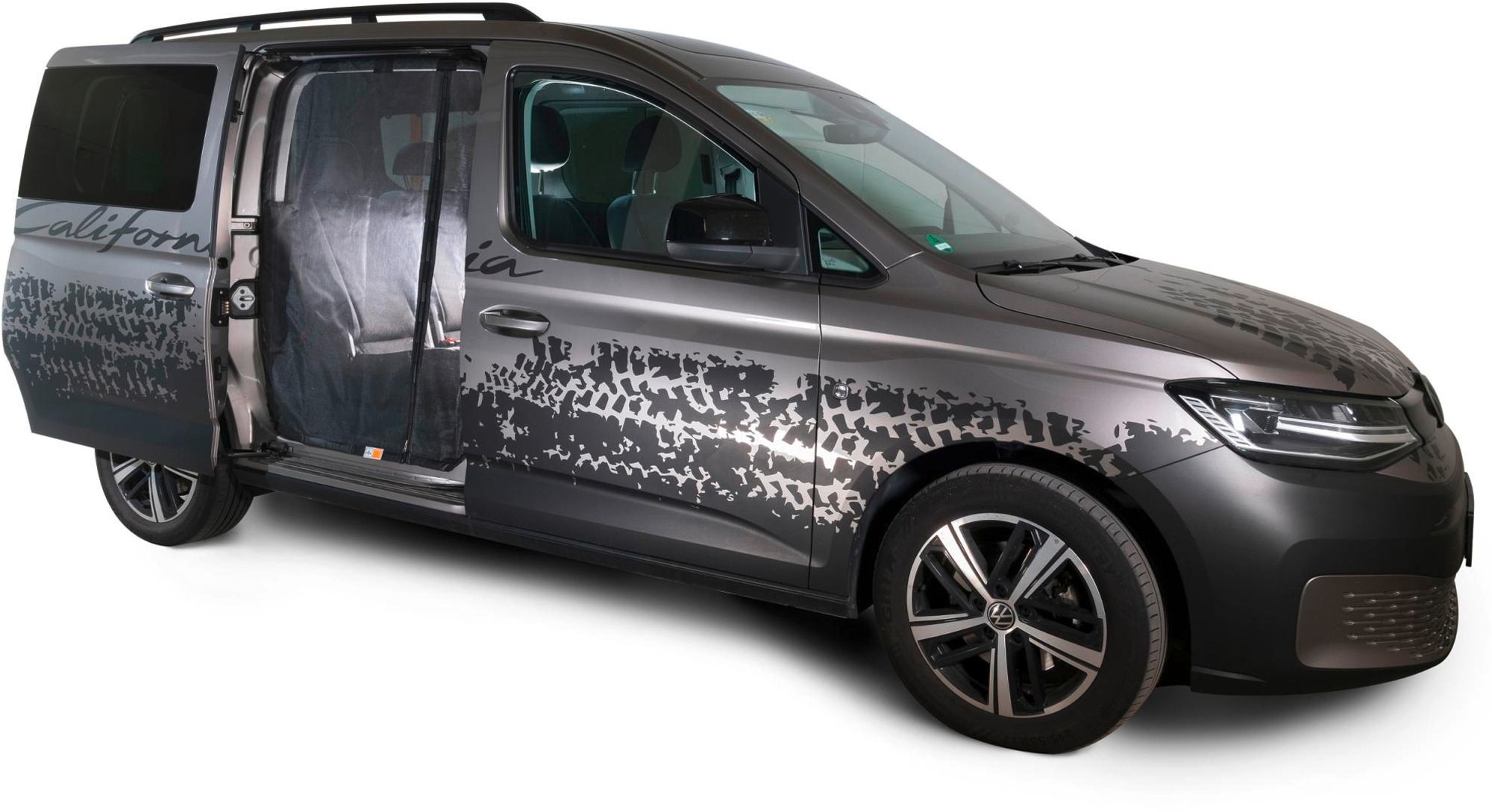 Mayr Van Schiebetürenmoskitonetz mit Reißverschluss geeignet für Caddy V Maxi / Connect (lang)  mit Maschenweite Fine-mesh für Beifahrerseite rechts