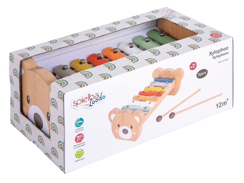 Spielba Holzspielwaren Musikspielzeug Xylophon Bär Hochwertiges Musikinstrument