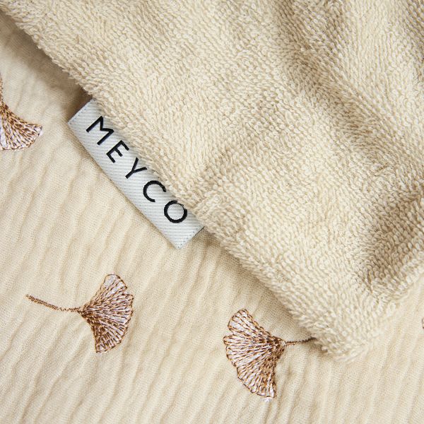 Meyco Baby Gingko Wiegdeken - 75 x 100 cm - Pre-Washed hydrofiel - Soft Sand