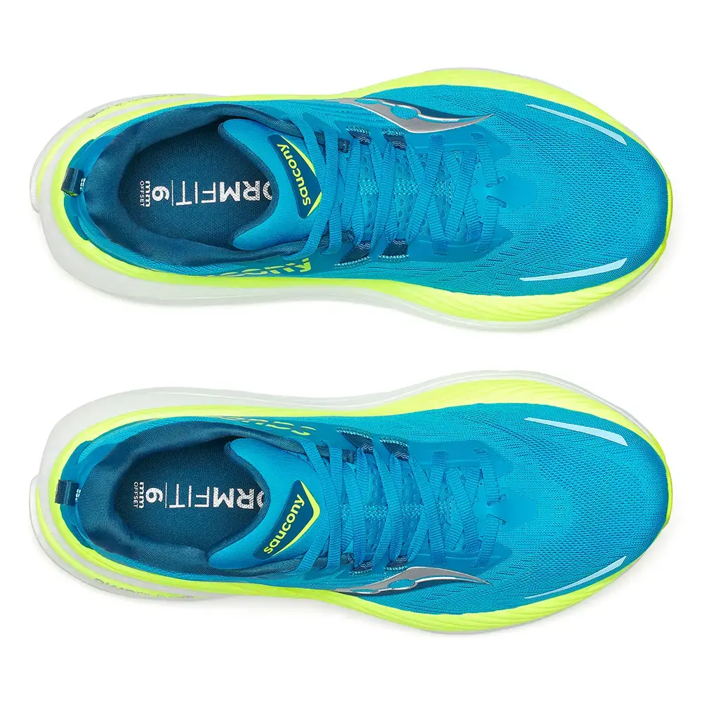 Saucony Hurricane 24 Hardloopschoenen Blauw/Geel Heren