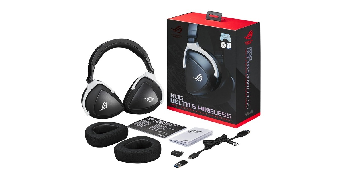 ASUSROG Delta S Wireless over-ear gaming headset  (Zwart, Bluetooth, 2,4 GHz, Pc, PlayStation 4, PlayStation 5, Nintendo Switch)