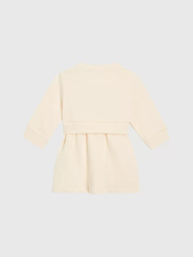 Vestido de moletom com logo de bebê