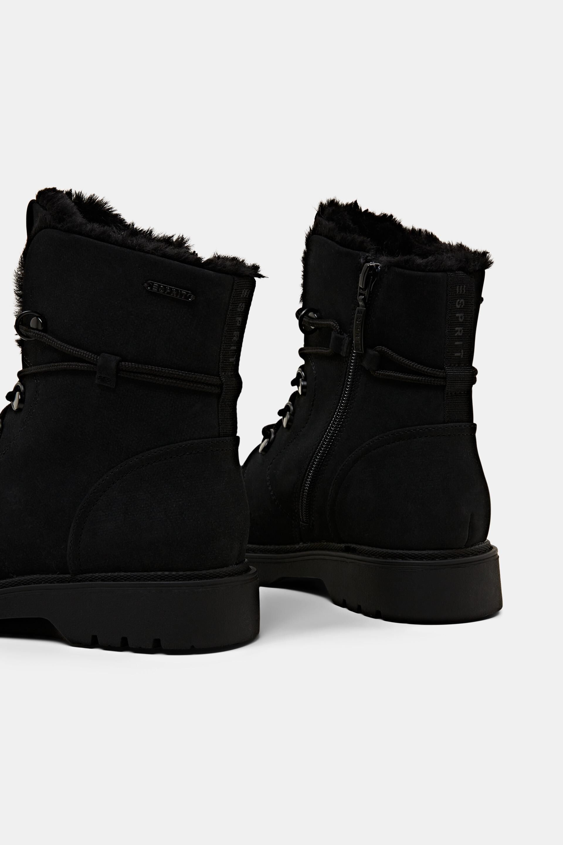 Boots à lacets aspect velours