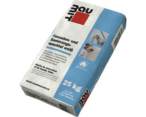 Baumit gevel- en renovatieplamuur, vezelversterkt, wit, 25 kg
