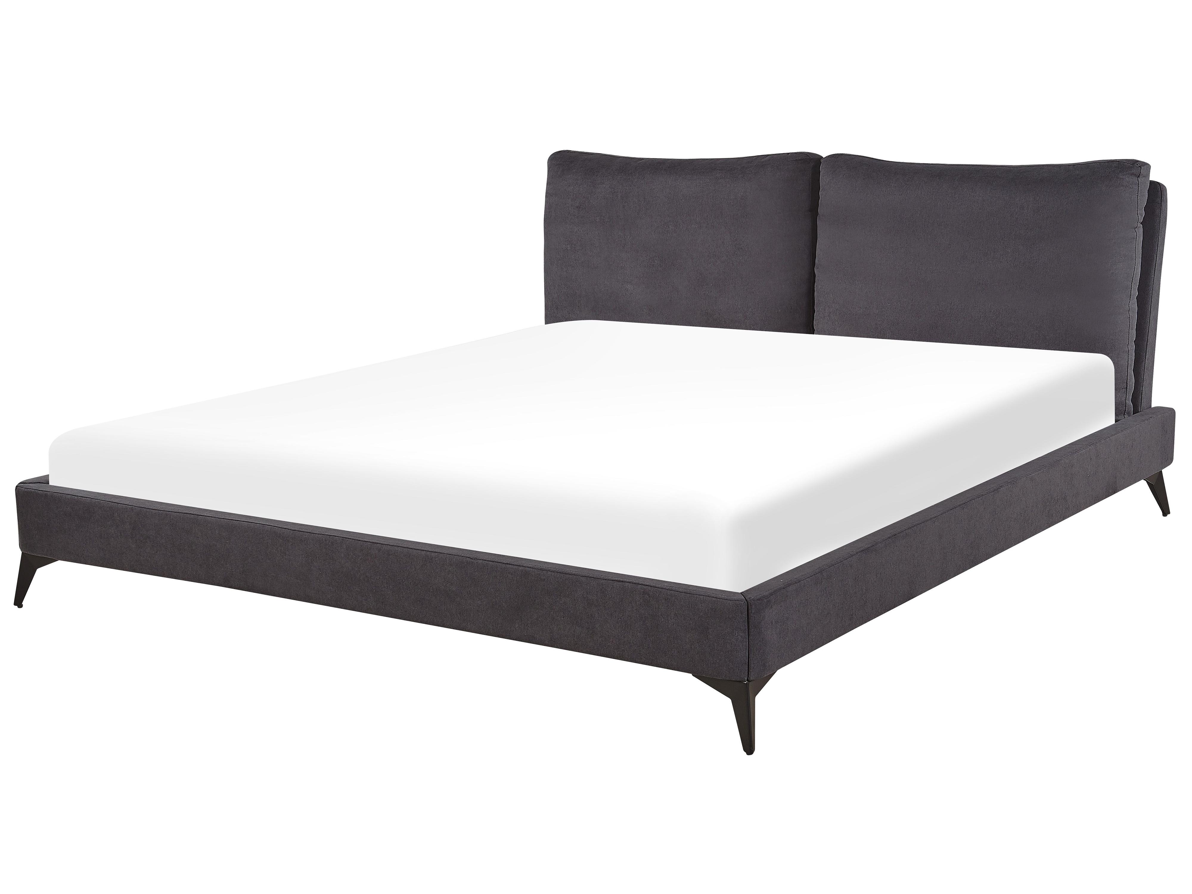 Bed Fluweel MELLE 180 x 200 cm Donkergrijs