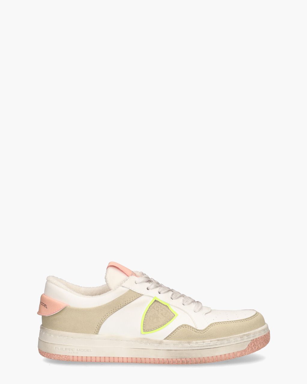 Philippe Model Lyon Recycle Mixage Wit/Beige/Roze Damessneakers