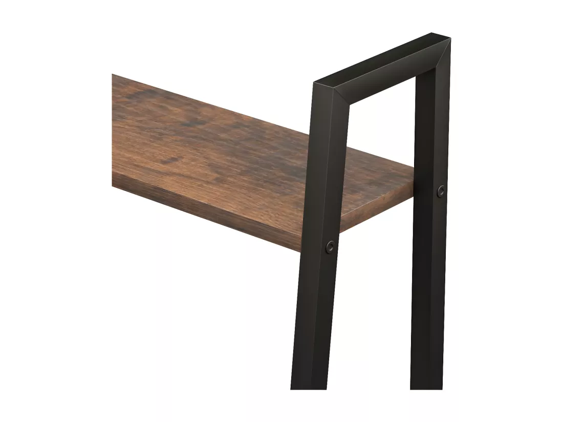 Étagère sur pied 4 niveaux Marron foncé et noir 56x35x140 cm